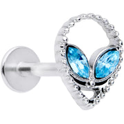 16G 5/16 Aqua Gem Alien Labret Monroe Tragus