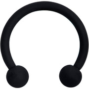 16G 3/8 Beauteous Black Matte Horseshoe Circular Barbell