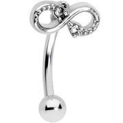 16G 5/16 Clear Gem Infinity Curved Eyebrow Ring