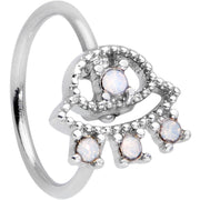 20G 5/16 White Faux Opal UFO Nose Hoop