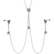 14G 9/16 Creepy Crawly Spider Web Halloween Nipple Chain Necklace