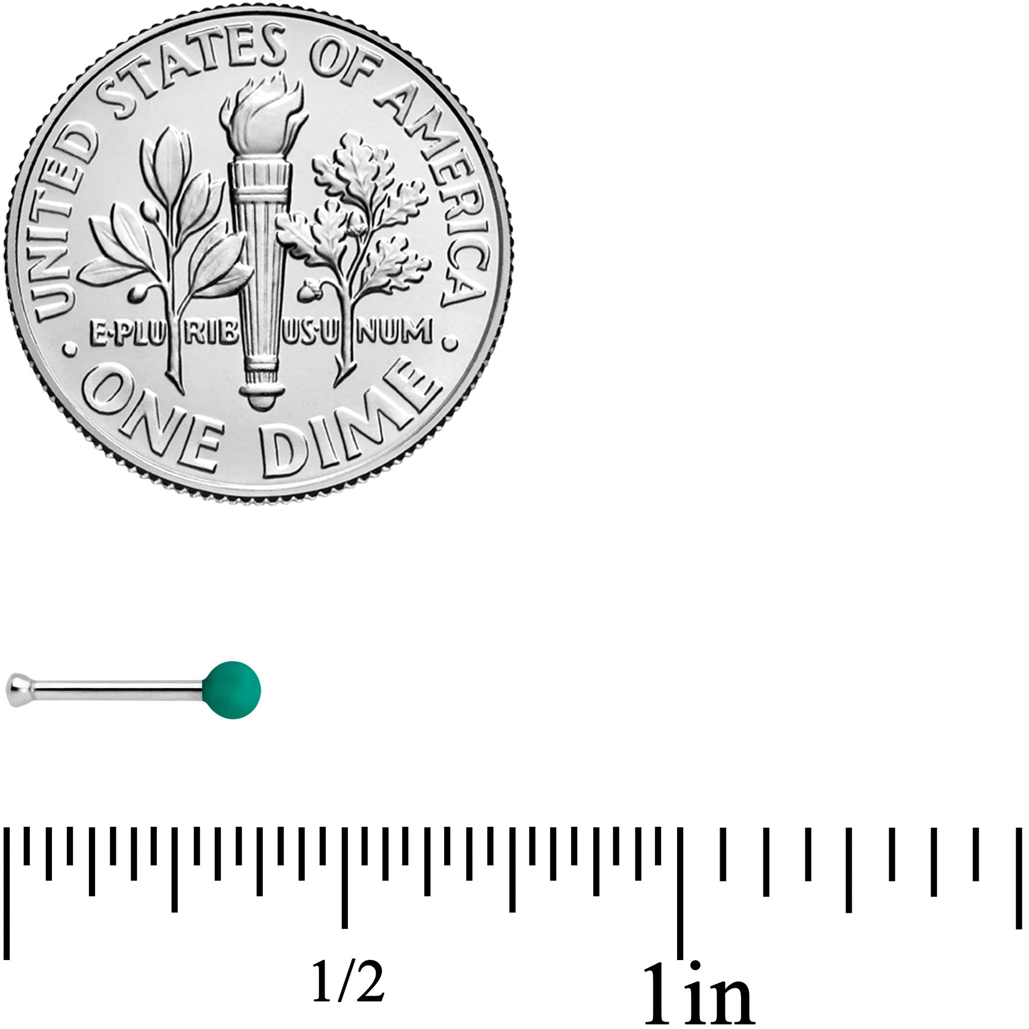 20G 1/4 Teal Matte 2mm Nose Bone