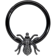 16G 3/8 Black Creepy Insect Halloween Hinged Segment Ring