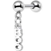 16G 1/4 White Boo Halloween Dangle Cartilage Tragus Earring