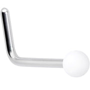 20G 7mm White Matte 2mm L Shaped Nose Ring