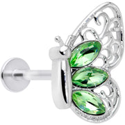 16G 5/16 Green Gem Lacy Butterfly Labret Monroe Tragus