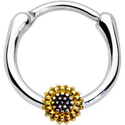 16G 3/8 Textured Yellow Sunflower Cartilage Clicker