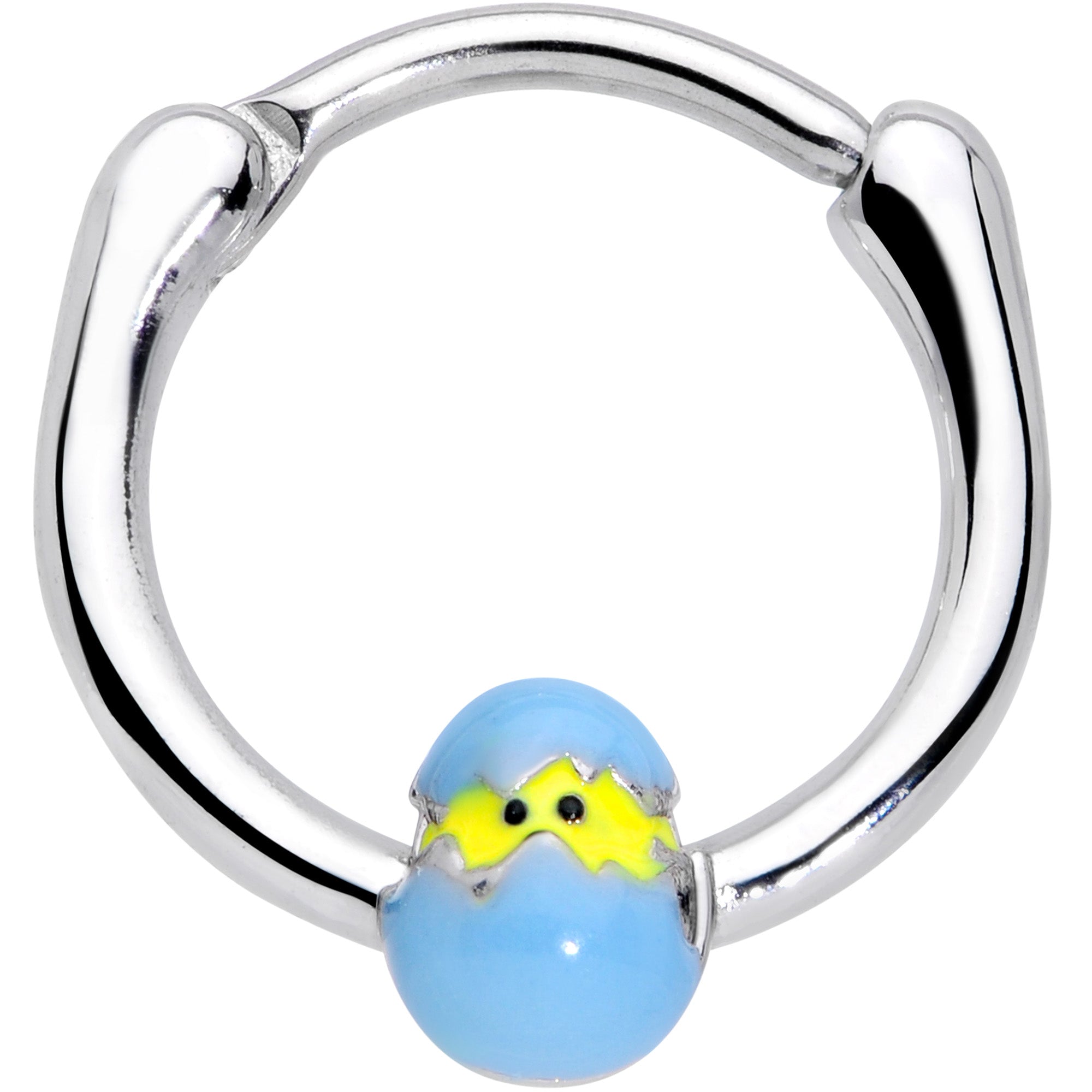 16G 3/8 Blue Easter Egg Chick Cartilage Clicker