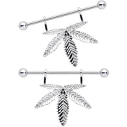 14G 11/16 Hanging Pot Leaf Dangle Nipple Shield Set