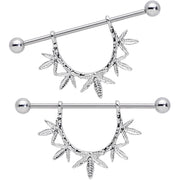 14G 5/8 Garland Pot Leaf Dangle Nipple Shield Set