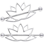 14G 3/4 Open Lotus Flower Nipple Shield Set