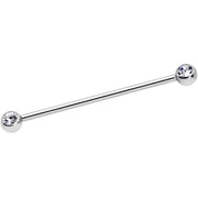 14G Clear Gem Ball Ends Industrial Barbell 35mm