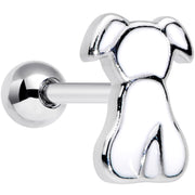 16G 1/4 White Sitting Dog Cartilage Tragus Earring
