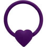 18G 3/8 Purple Matte Little Heart Hinged Segment Ring