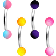 16G 5/16 Red Pink Ombre Soft Finish Curved Eyebrow Ring Set of 4