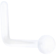 20G 1/4 Clear Bioplast Flat Top L Shape Nose Retainer Set of 10