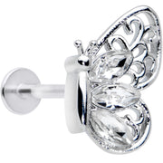 16G 5/16 Clear Gem Lacy Butterfly Labret Monroe Tragus