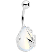 Clear Gem Drop Wrap Butterfly Belly Ring