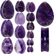 Purple Amethyst Stone Drop Saddle Plug Set
