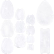 White Cloudy Quartz Drop Saddle Plug Set