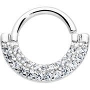 16G 5/16 Clear CZ Gem Double Drama Closure Ring
