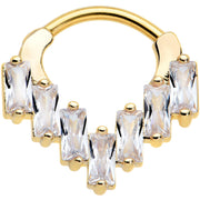 16G 5/16 Clear CZ Gem Gold Tone Chandelier Cartilage Clicker