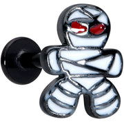16G 5/16 Black Red Eye Mummy Halloween Labret Monroe Tragus