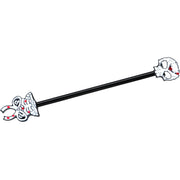 14G Black Skeleton Body Halloween Industrial Barbell 38mm