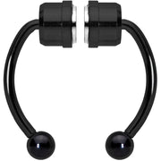 Black Magnetic Septum Ring Horseshoe Non-Pierced Fake Nose Ring