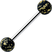 Matte Black Splatter Pattern Barbell Tongue Ring