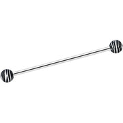 14G Matte Black Zebra Stripe Industrial Barbell 38mm