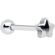 Simple Star Top Barbell Tongue Ring