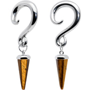 4G Brown Stone Point Spiral Taper Ear Weights