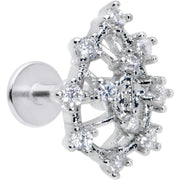 16G 1/4 Clear CZ Gem Constellation Labret Monroe Tragus