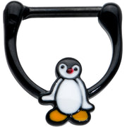 16G 5/16 Black Baby Penguin Cartilage Clicker