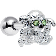16G 1/4 Clear Green Gem Sunglass Octopus Cartilage Tragus Earring