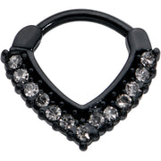16G 5/16 Clear CZ Gem Black Classic Chevron Cartilage Clicker