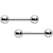 14G 1/2 Simple Classic Barbell Nipple Ring Set