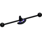 14G Black Purple Band Witch Hat Halloween Industrial Barbell 38mm