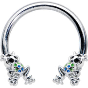 16G 3/8 Black Gem Polka Dot Frogs Horseshoe Circular Barbell