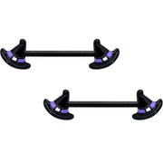 14G 5/8 Black Purple Band Witch Hat Halloween Nipple Ring Set