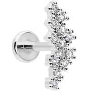 16G 5/16 CZ Gem Texture Arc Internal Thread Labret Monroe Tragus