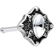 20G 1/4 Clear Gem Rhombus Retro Nose Bone