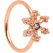 20G 5/16 Clear Gem Rose Gold Tone Sweet Snowflake Nose Hoop