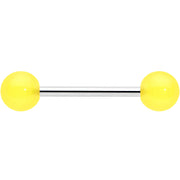 Bright Sunny Yellow Ends Barbell Tongue Ring