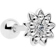 16G 1/4 Clear Gem Starry Flower Cartilage Tragus Earring