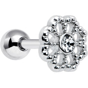 16G 1/4 Clear Gem Baroque Fabulous Flower Cartilage Tragus Earring