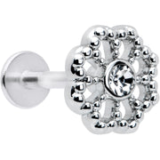16G 5/16 Clear Gem Baroque Fabulous Flower Labret Monroe Tragus