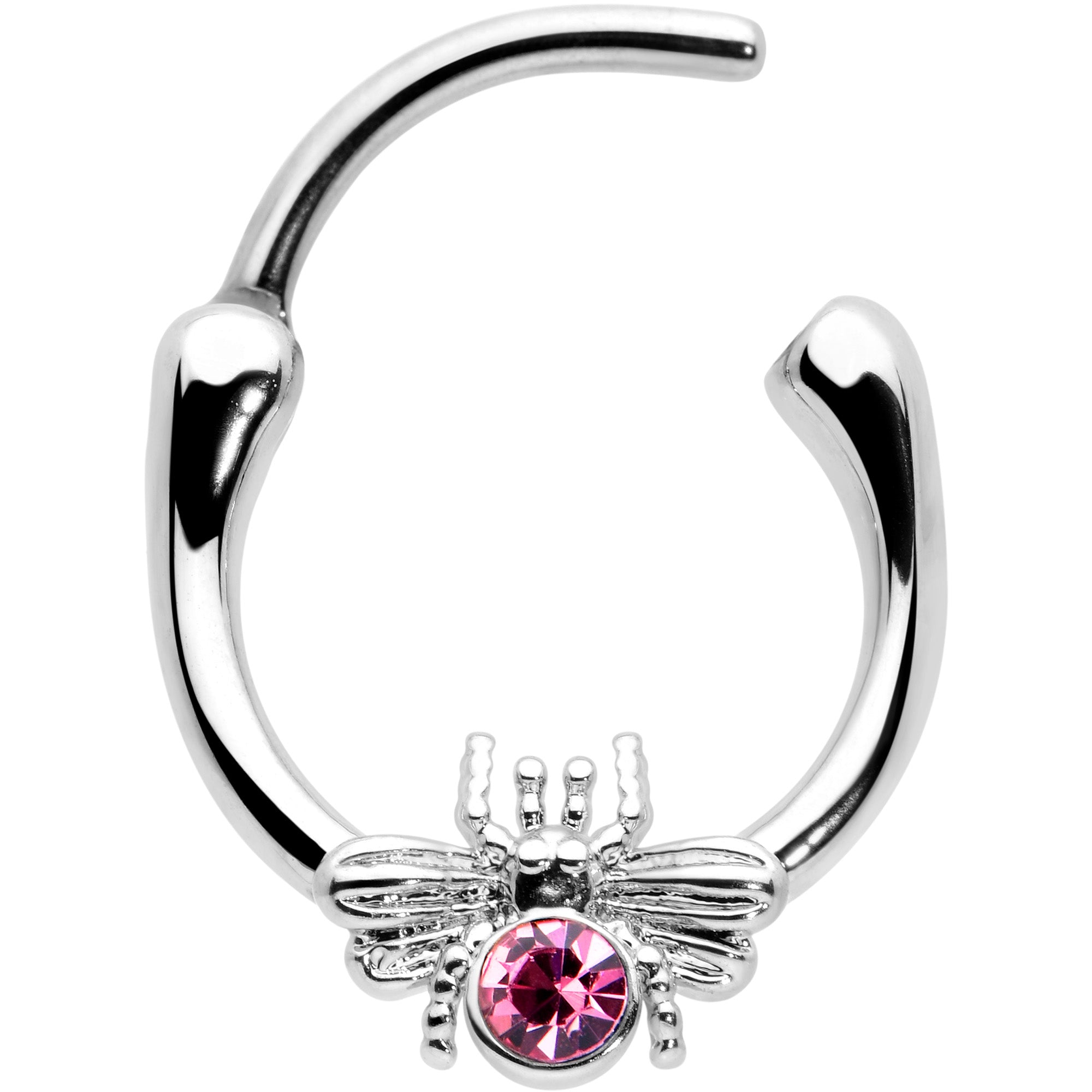 16G 5/16 Pink Gem Ultra Fly Cartilage Clicker