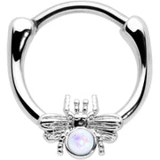 16G 5/16 White Faux Opal Ultra Fly Cartilage Clicker